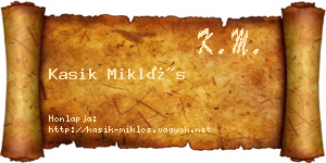 Kasik Miklós névjegykártya