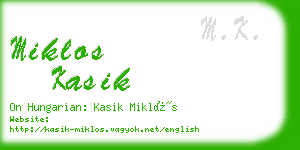 miklos kasik business card